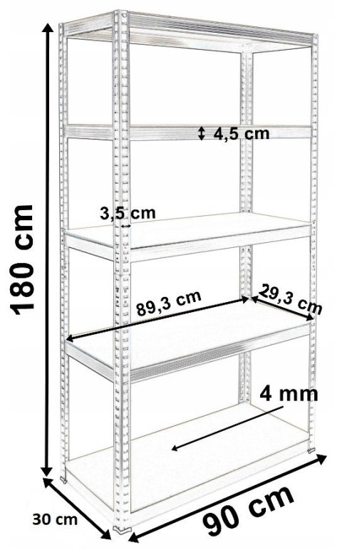 Regał Magazynowe G9030 METALOWE