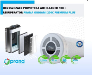 ZESTAW OCZYSZCZACZ POWIETRZA PRANA AIR CLEANER PRO + REKUPERATOR PRANA ORIGAMI 200C PREMIUM PLUS